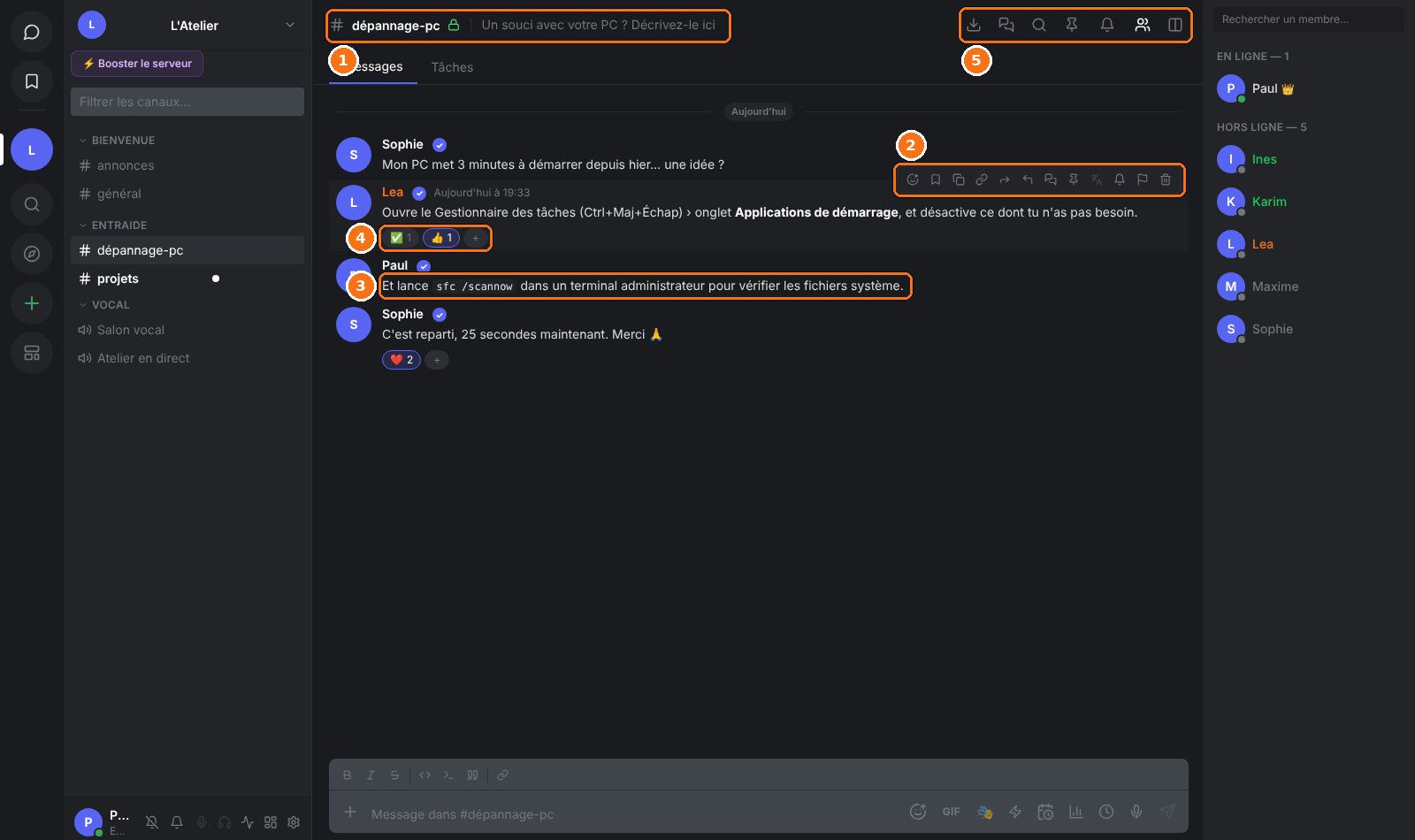 ForgeChat : Les messages en détail
