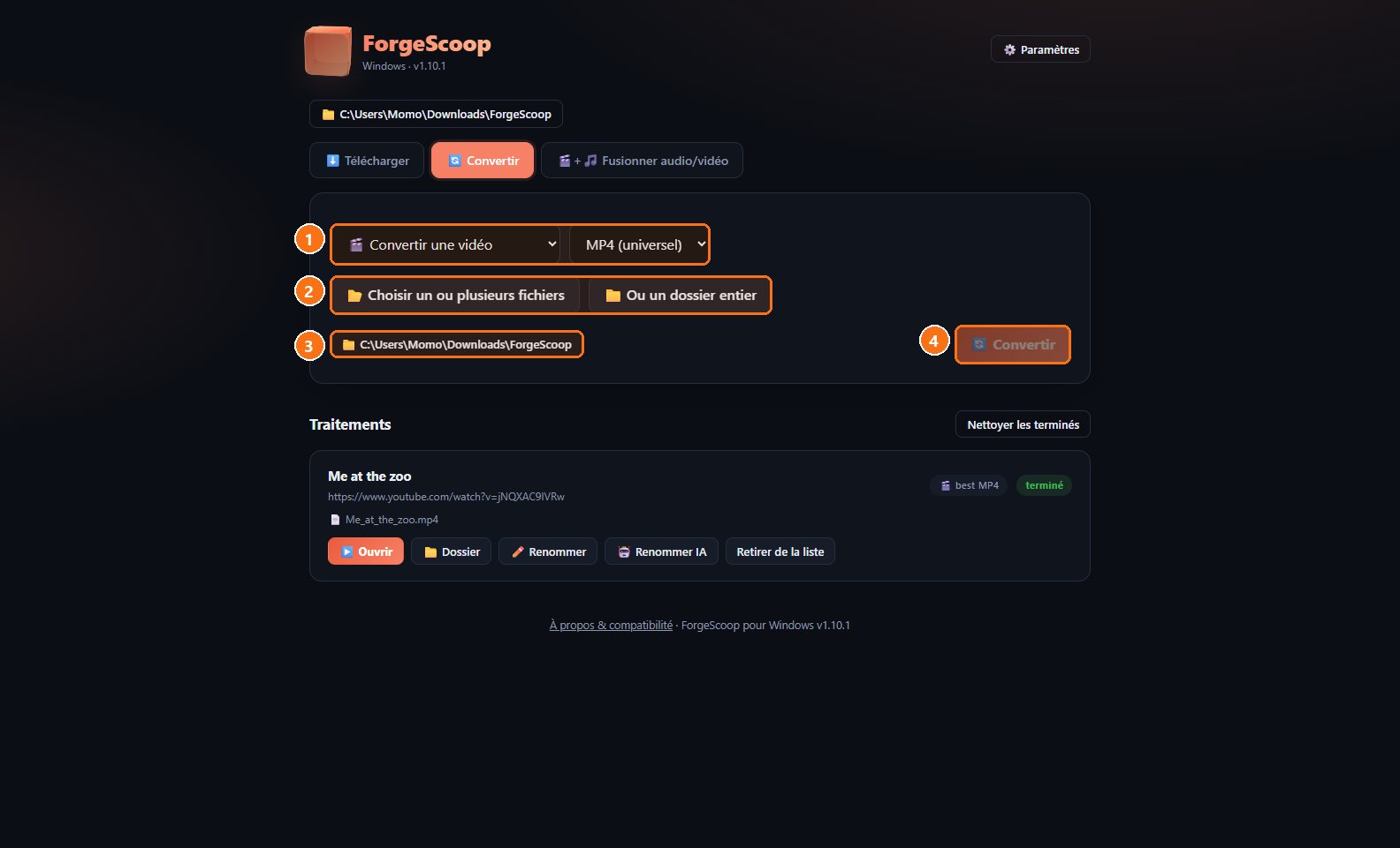 ForgeScoop : Convertir un fichier