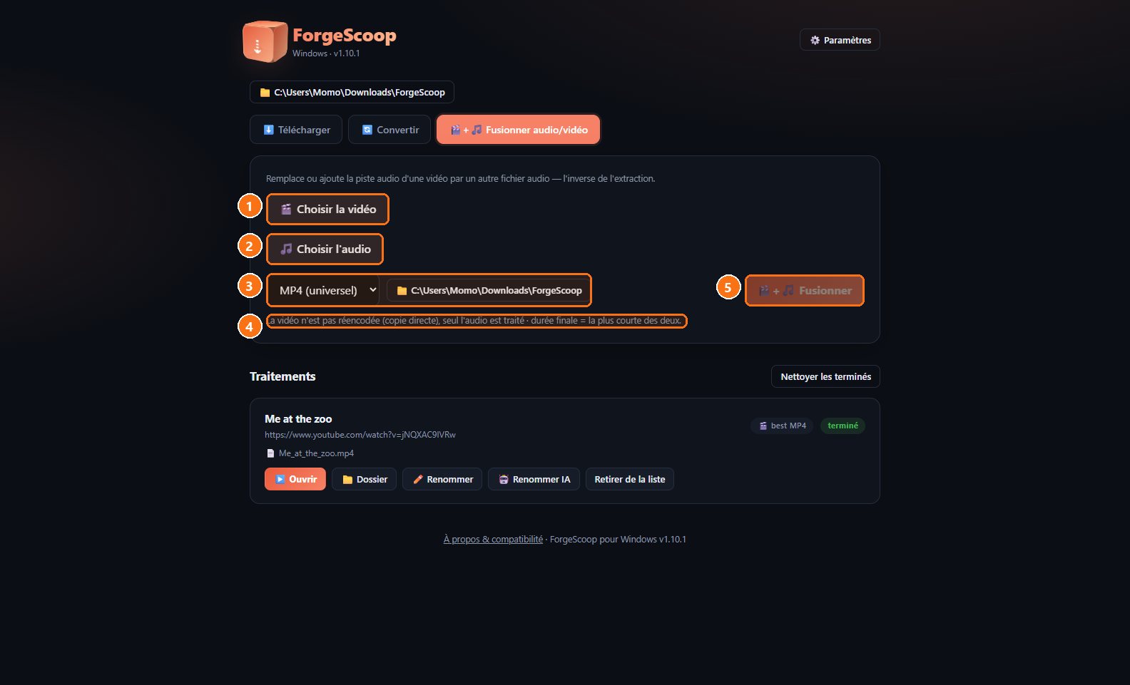 ForgeScoop : Fusionner audio et vidéo