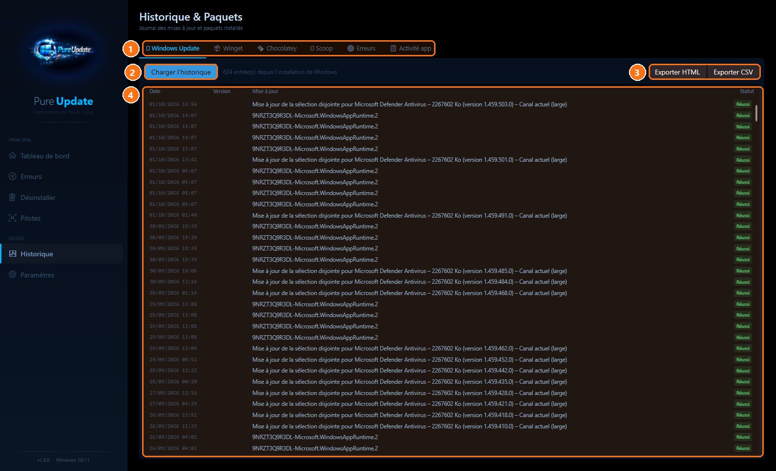 PureUpdate : L'historique