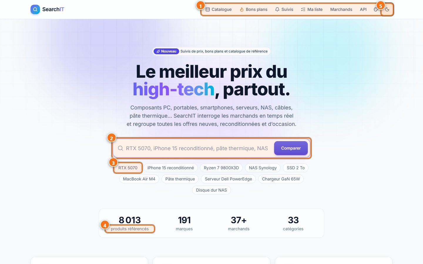 SearchIT : L'accueil