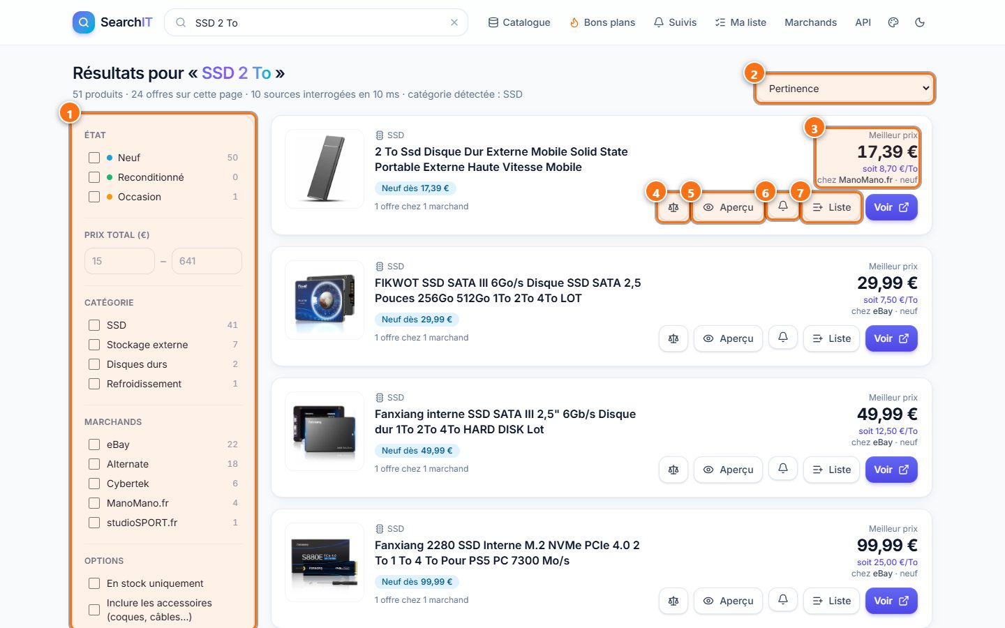 SearchIT : Comparer les prix