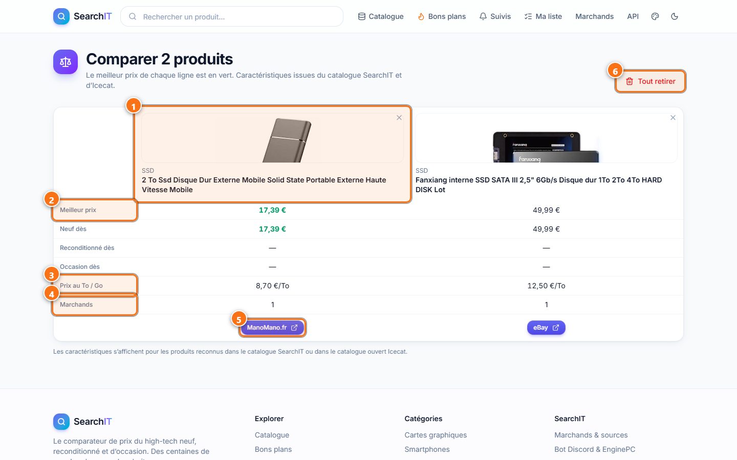 SearchIT : Le comparateur