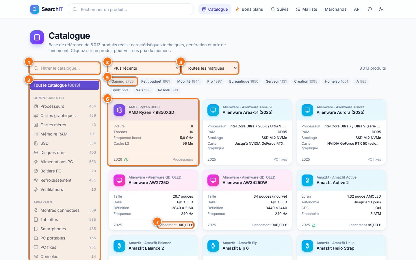 SearchIT : Le catalogue