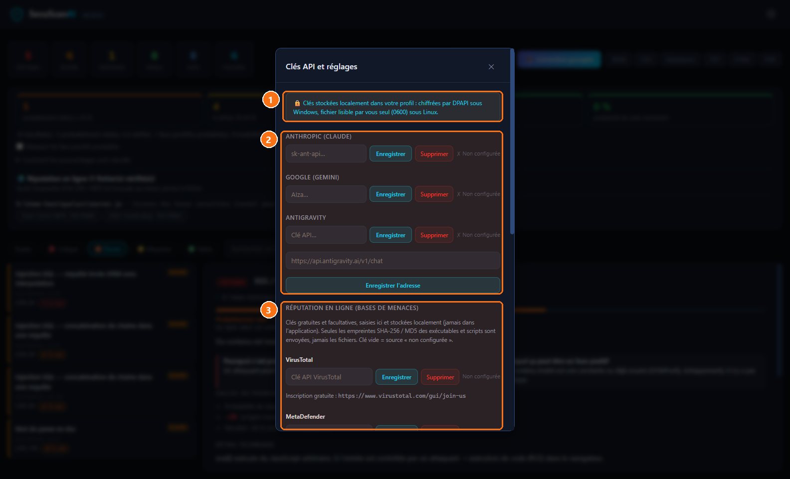 SecuScan AI : Les réglages